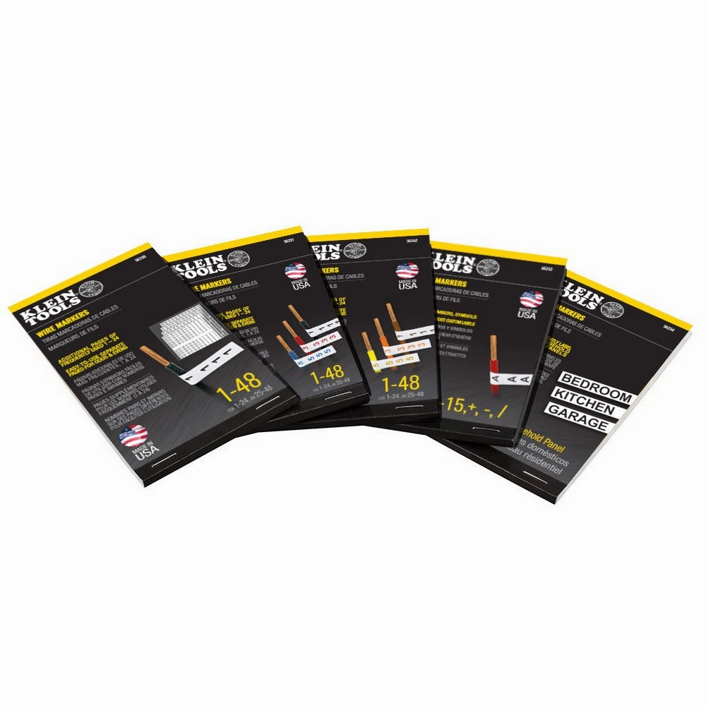 Klein Tools 56255 Wire Markers, Household Electric Panel w/Directory