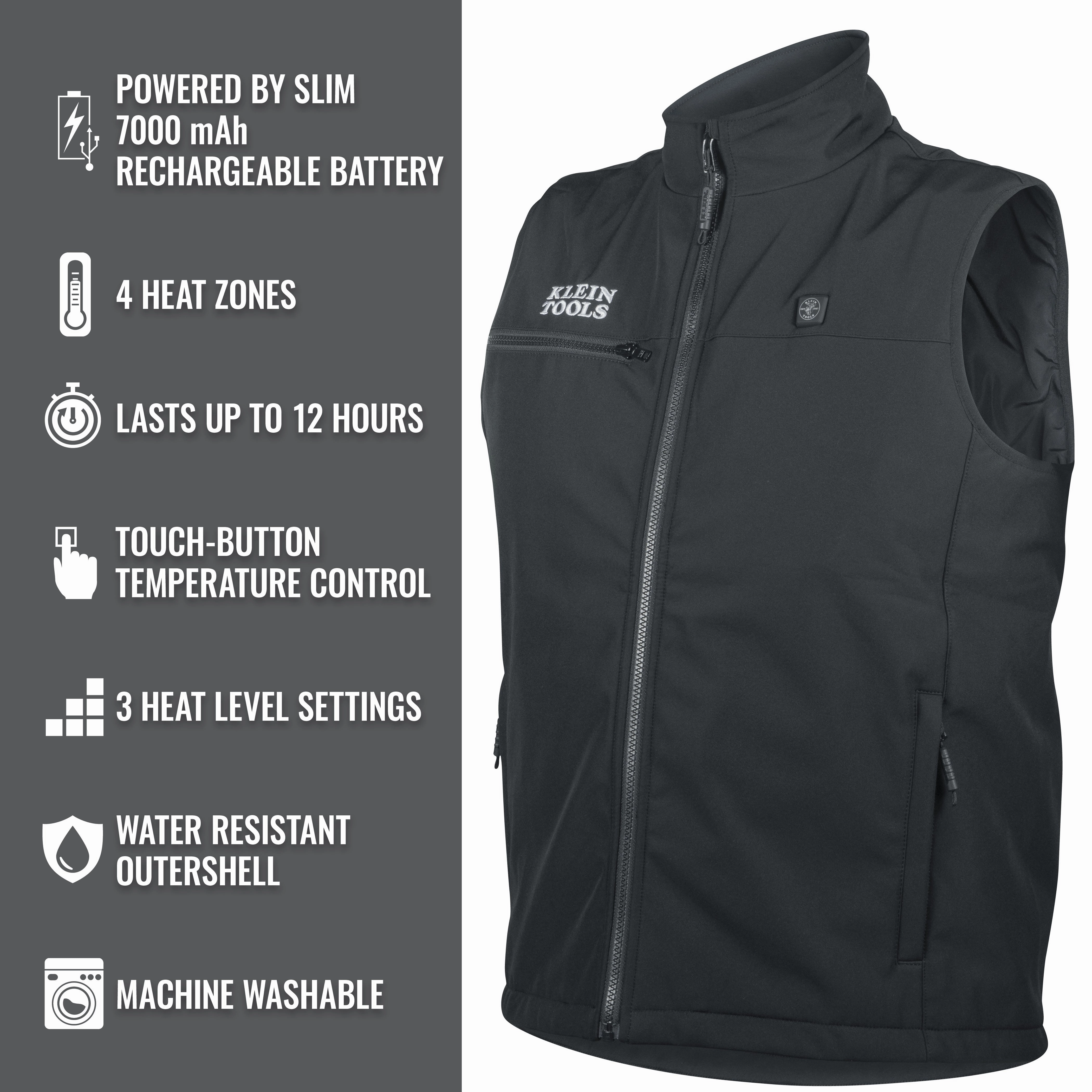 Klein Tools 60956 Heated Base Layer Vest, 2X-Large