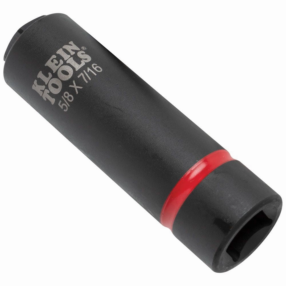 Klein Tools 66062 2-in-1 Deep Impact Socket, 6-Point 5/8-Inch and 7/16-Inch Hex Socket, Use with Impact Wrenches BAT20-CW, BAT20-CW