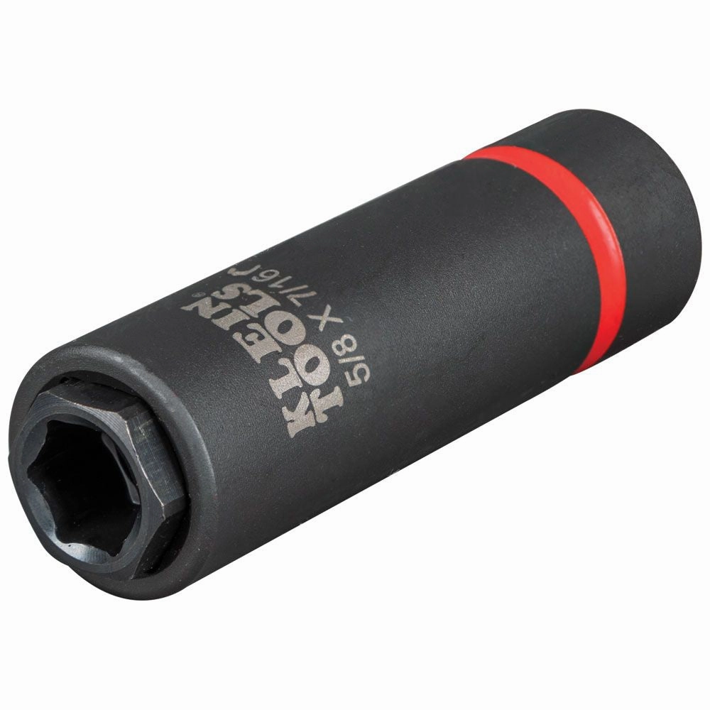 Klein Tools 66062 2-in-1 Deep Impact Socket, 6-Point 5/8-Inch and 7/16-Inch Hex Socket, Use with Impact Wrenches BAT20-CW, BAT20-CW