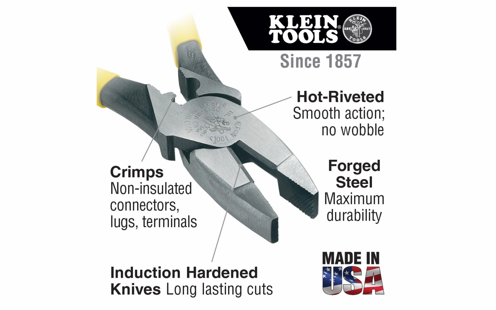 Klein Tools 9-1/4" Lineman's Pliers with Crimping ~ D2000-9NECR