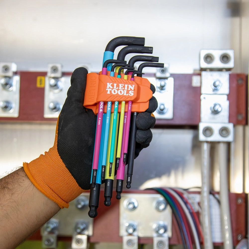 Klein Tools BLS18 Color Coded Hex Key Set, SAE and Metric, 18 Pc.