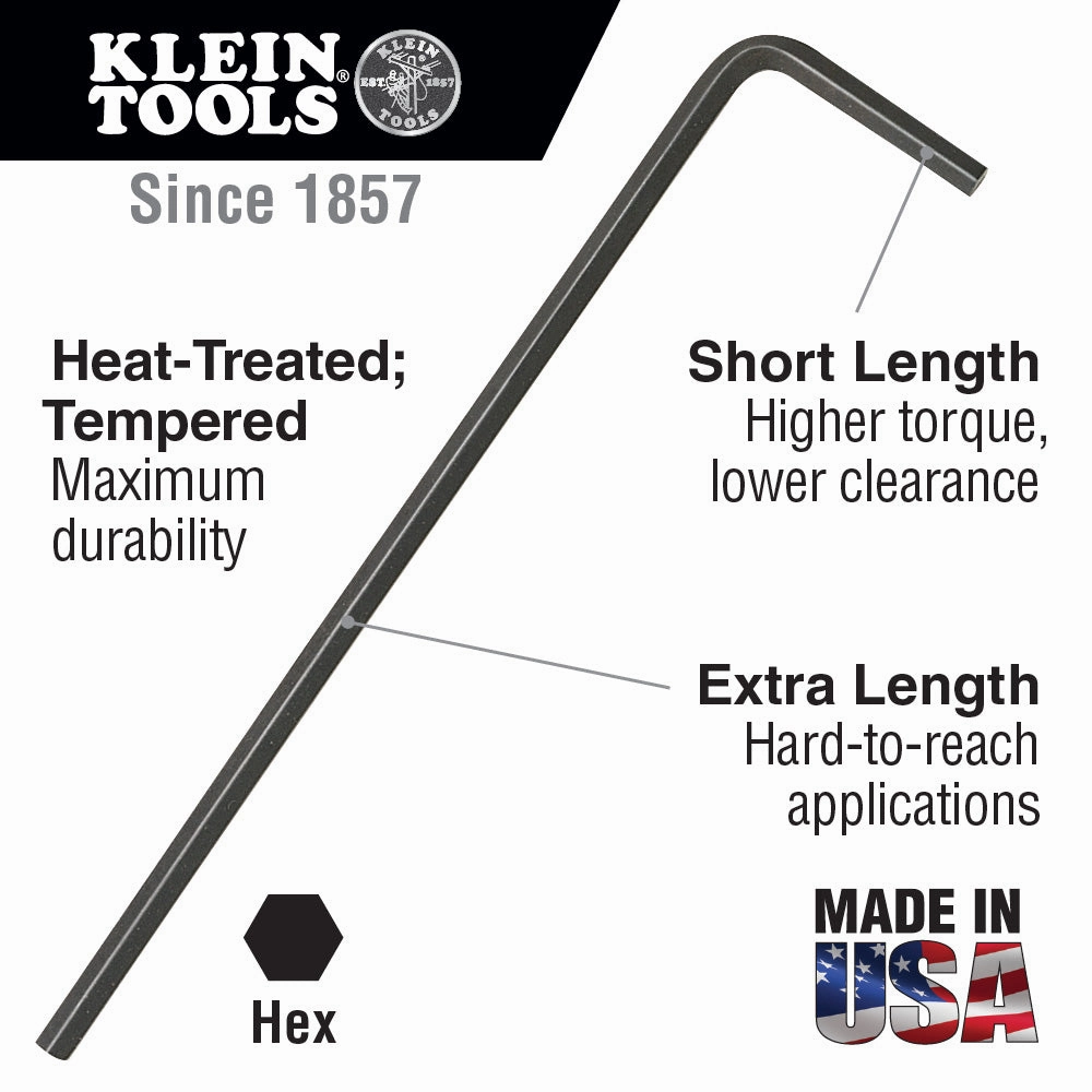 Klein Tools LL10 Long Arm Hex Key, 5/32"