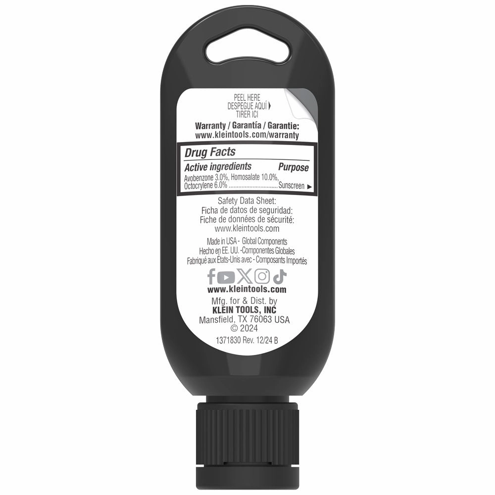 Klein Tools SPF50LOT15 Sunscreen Lotion, Broad Spectrum SPF 50, 12-Pack