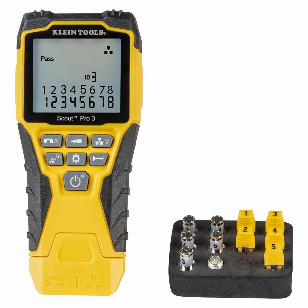 Klein Tools VDV501-851 Cable Tester Kit with Scout  Pro 3 Tester, Remotes, Adapter, Battery