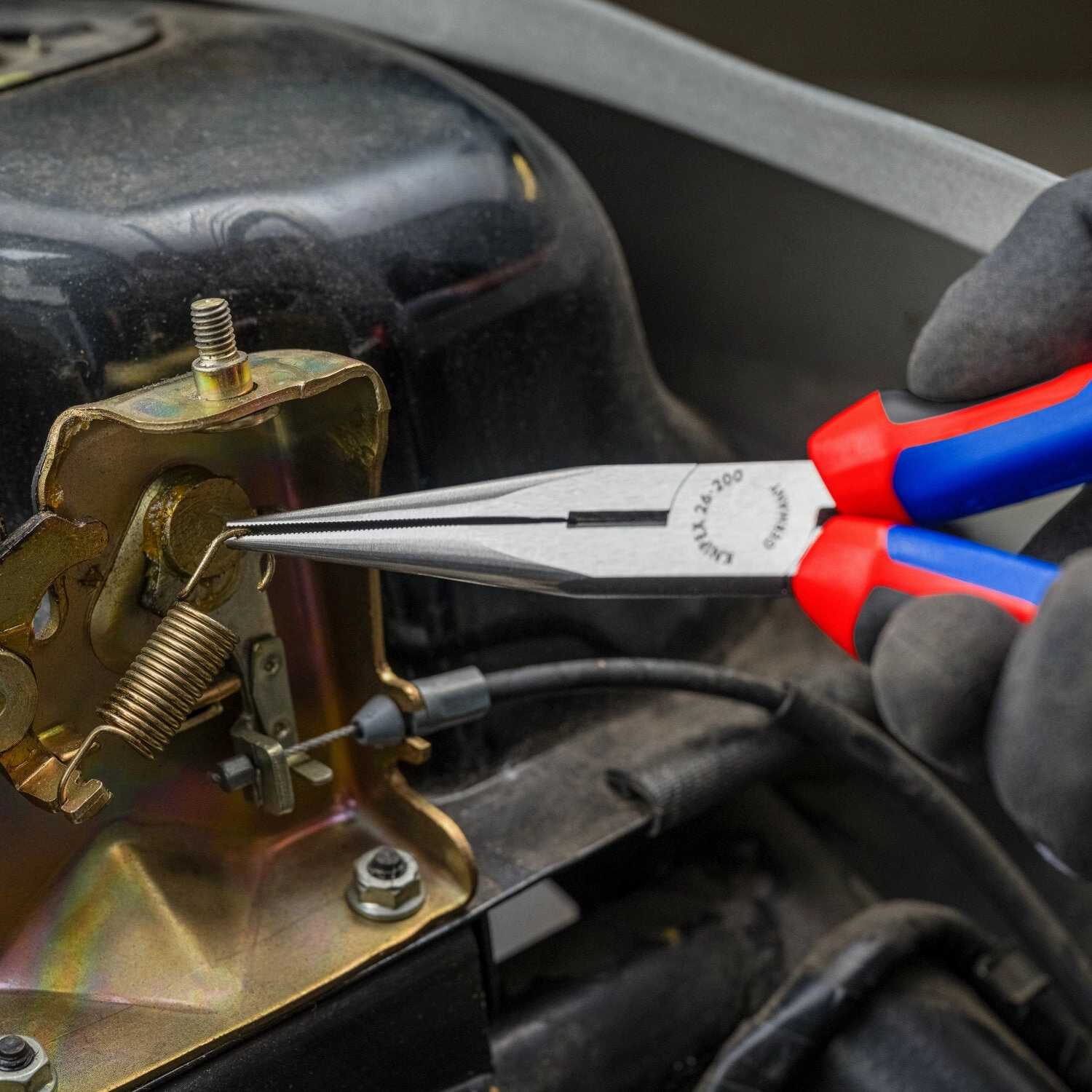 Knipex 26 12 200 SBA KnipeXtend Long Nose Pliers with Cutter, 8"