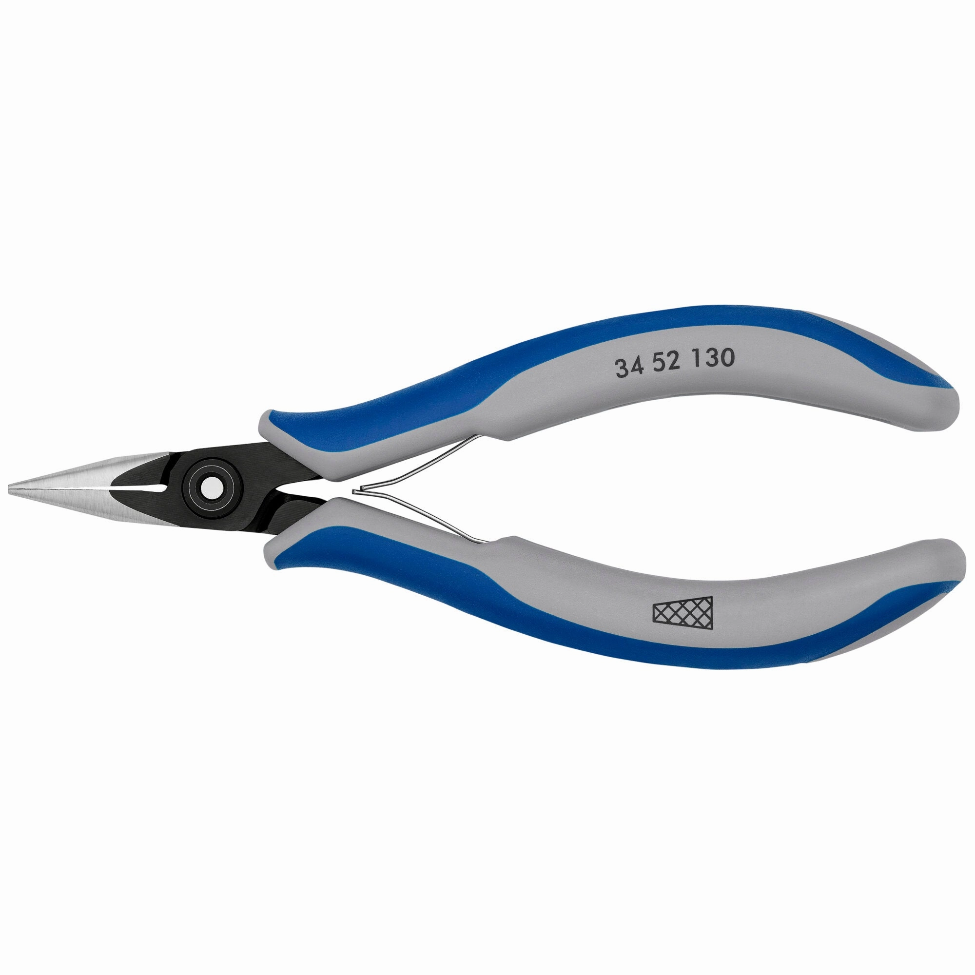 Knipex 34 52 130 5 1/4" Electronics Pliers-Half Round Tips, Cross-Hatched