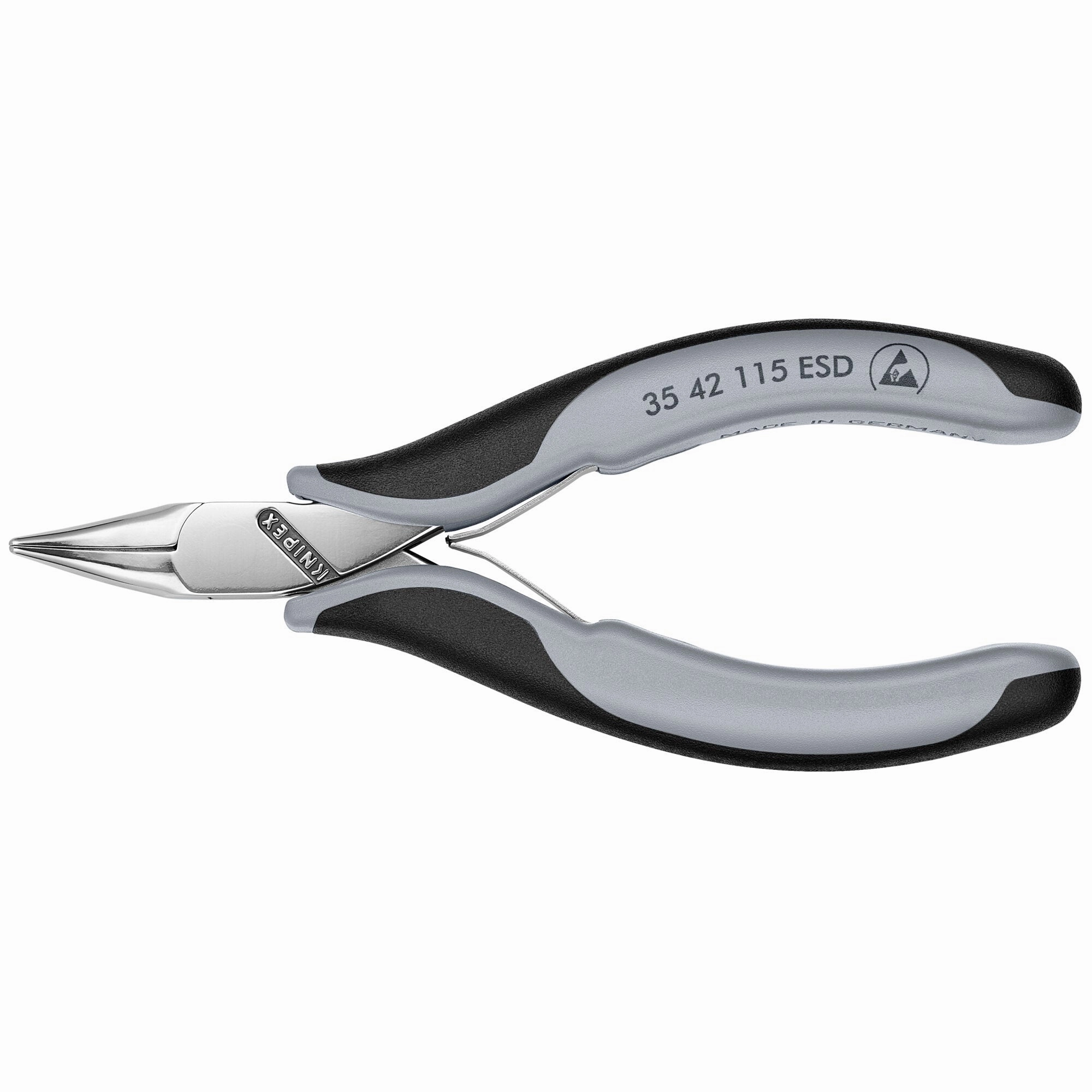 Knipex 35 42 115 ESD 4 1/2" Electronics 45 Angled Pliers-Half Round Tips, ESD Handles