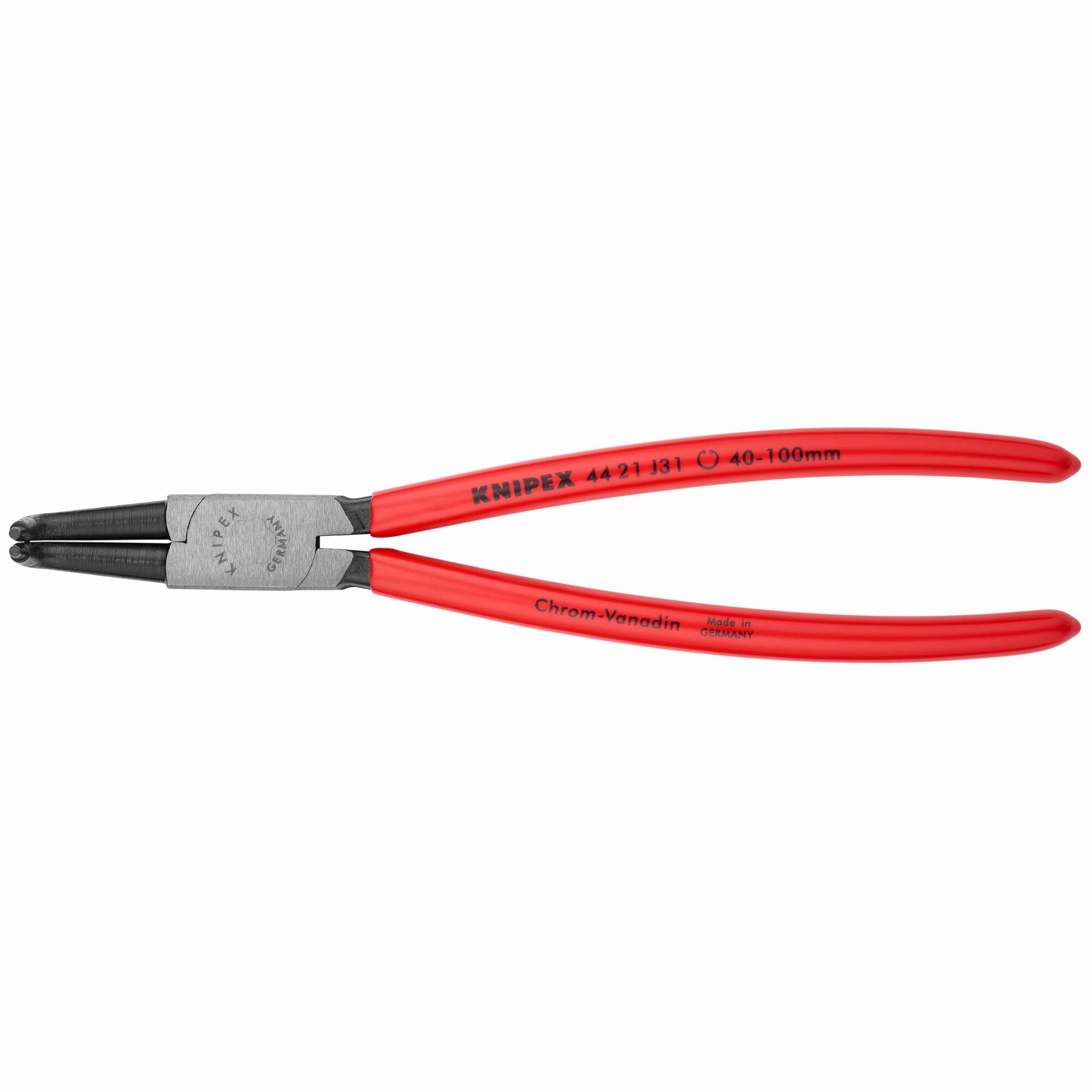 Knipex 44 21 J31 8 1/2" Internal 90 Angled Snap Ring Pliers-Forged Tips