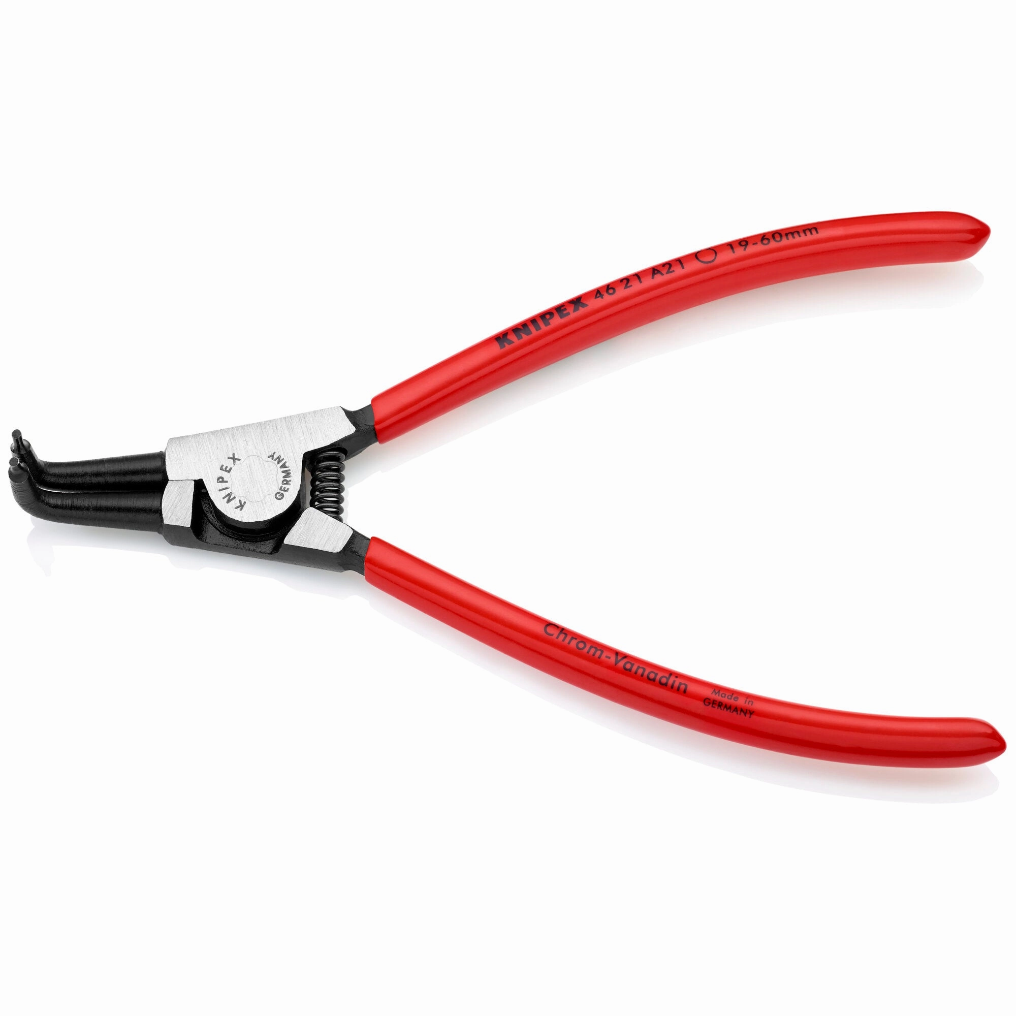 Knipex 46 21 A21 SBA 6 3/4" External 90 Angled Snap Ring Pliers-Forged Tips