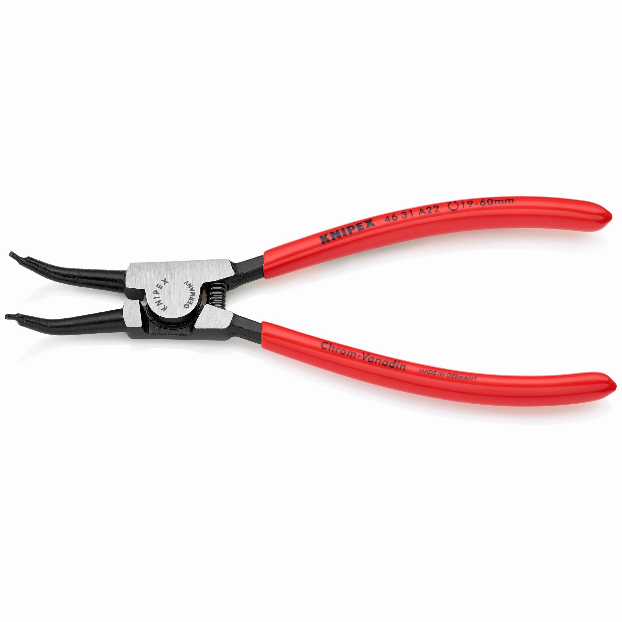 Knipex 46 31 A22 7 1/4" External 45 Angled Snap Ring Pliers-Forged Tips