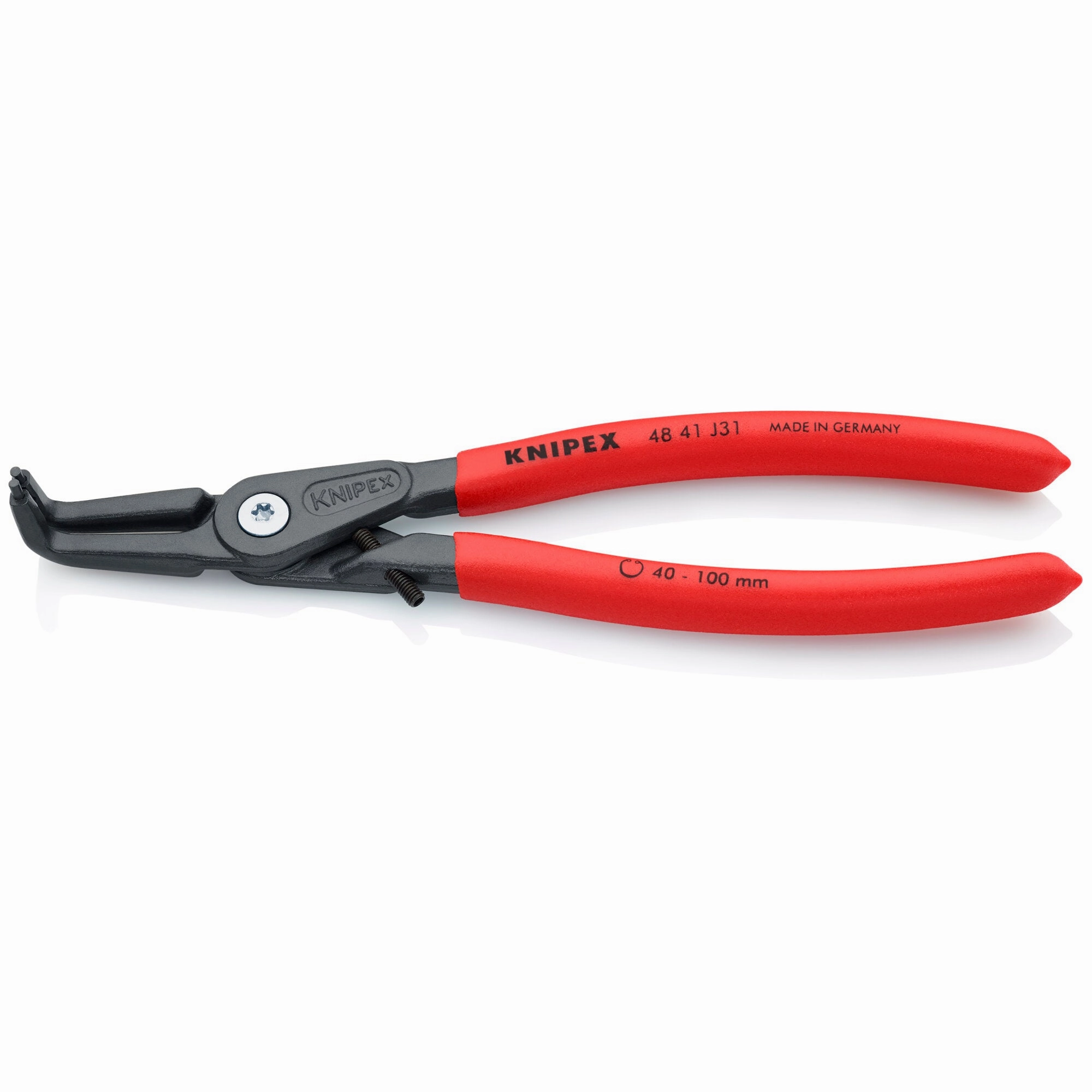 Knipex 48 41 J31 8 1/4" Internal 90 Angled Precision Snap Ring Pliers-Limiter
