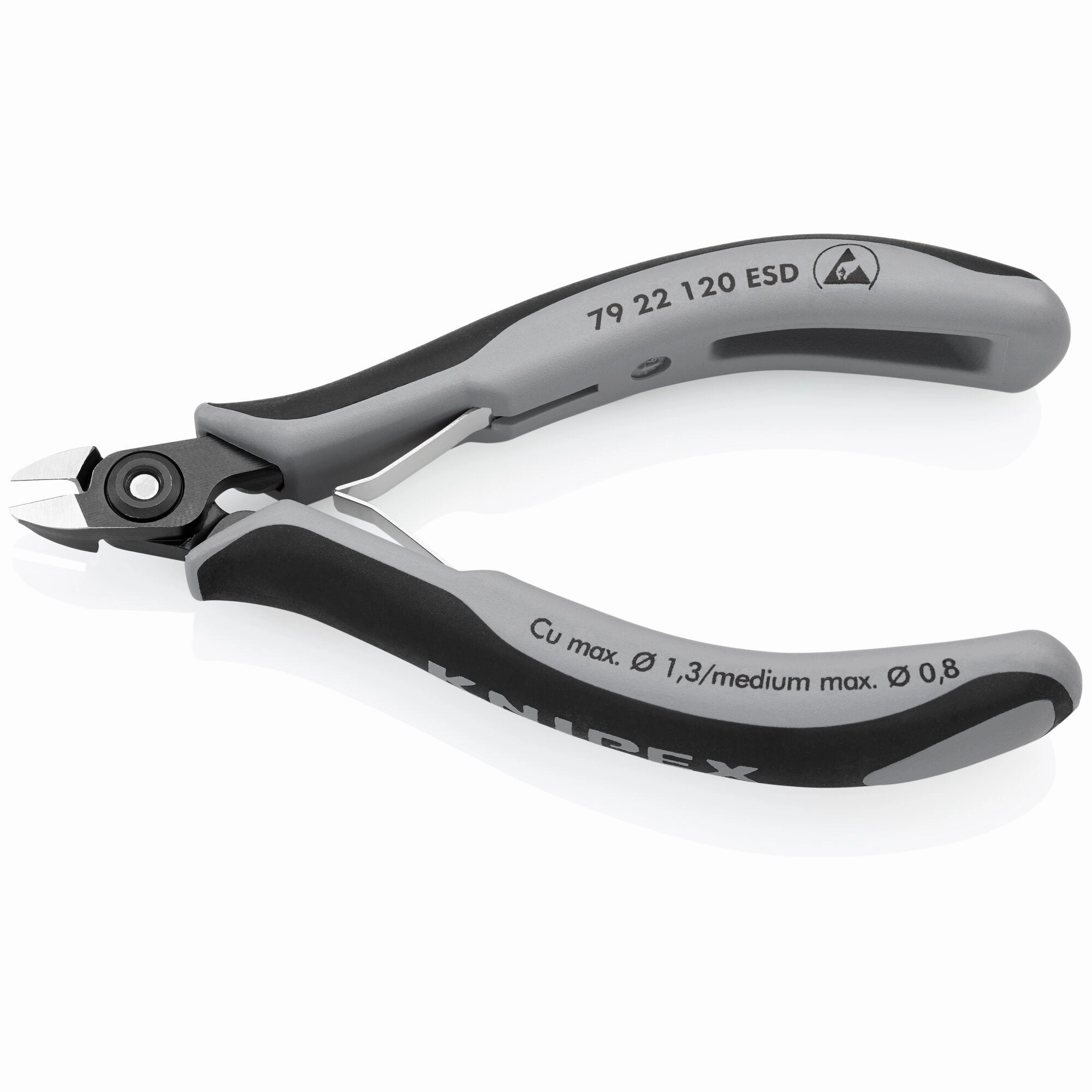 Knipex 79 22 120 ESD 4 3/4" Electronics Diagonal Cutters-ESD Handles