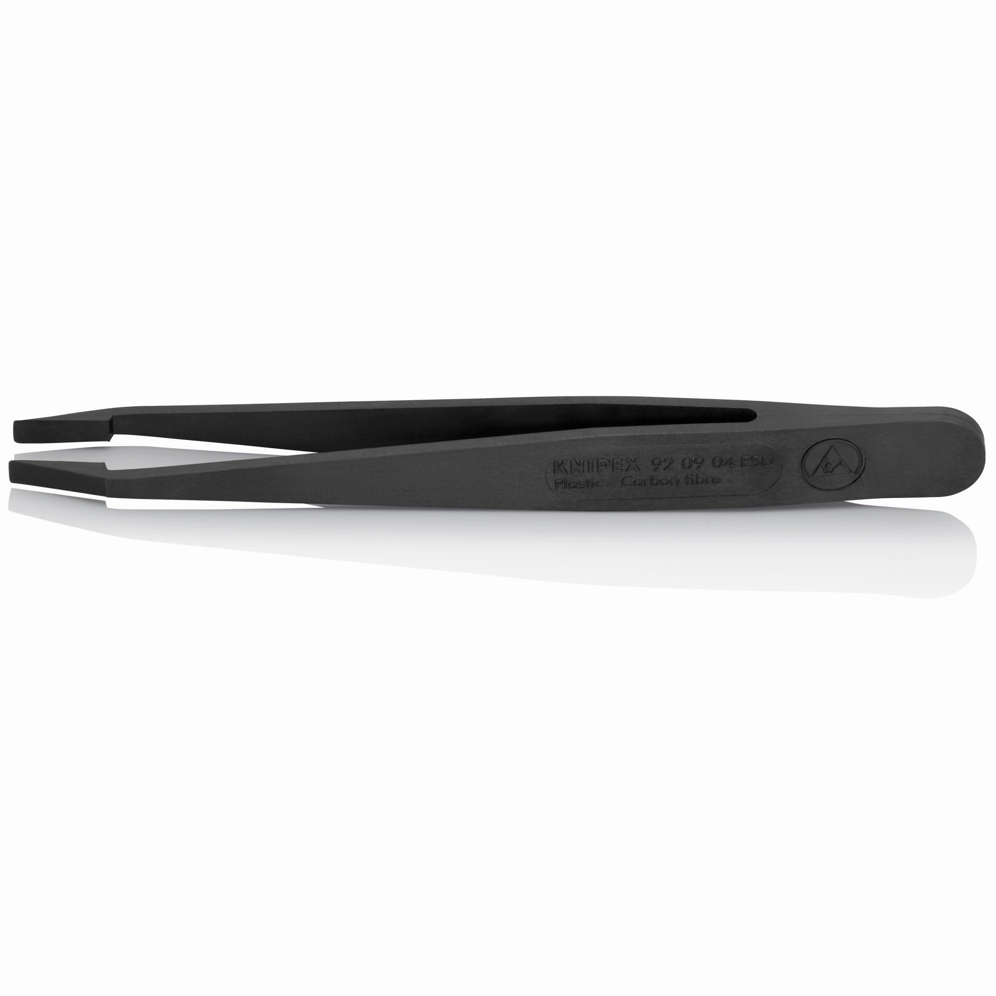 Knipex 92 09 04 ESD 4 1/2" Plastic Gripping Tweezers-Blunt Tips-ESD