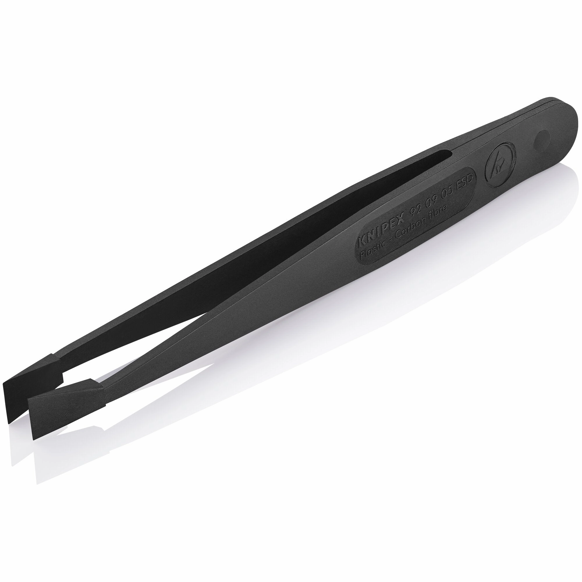 Knipex 92 09 05 ESD 4 1/2" Plastic Gripping Tweezers-Blunt Tips-ESD