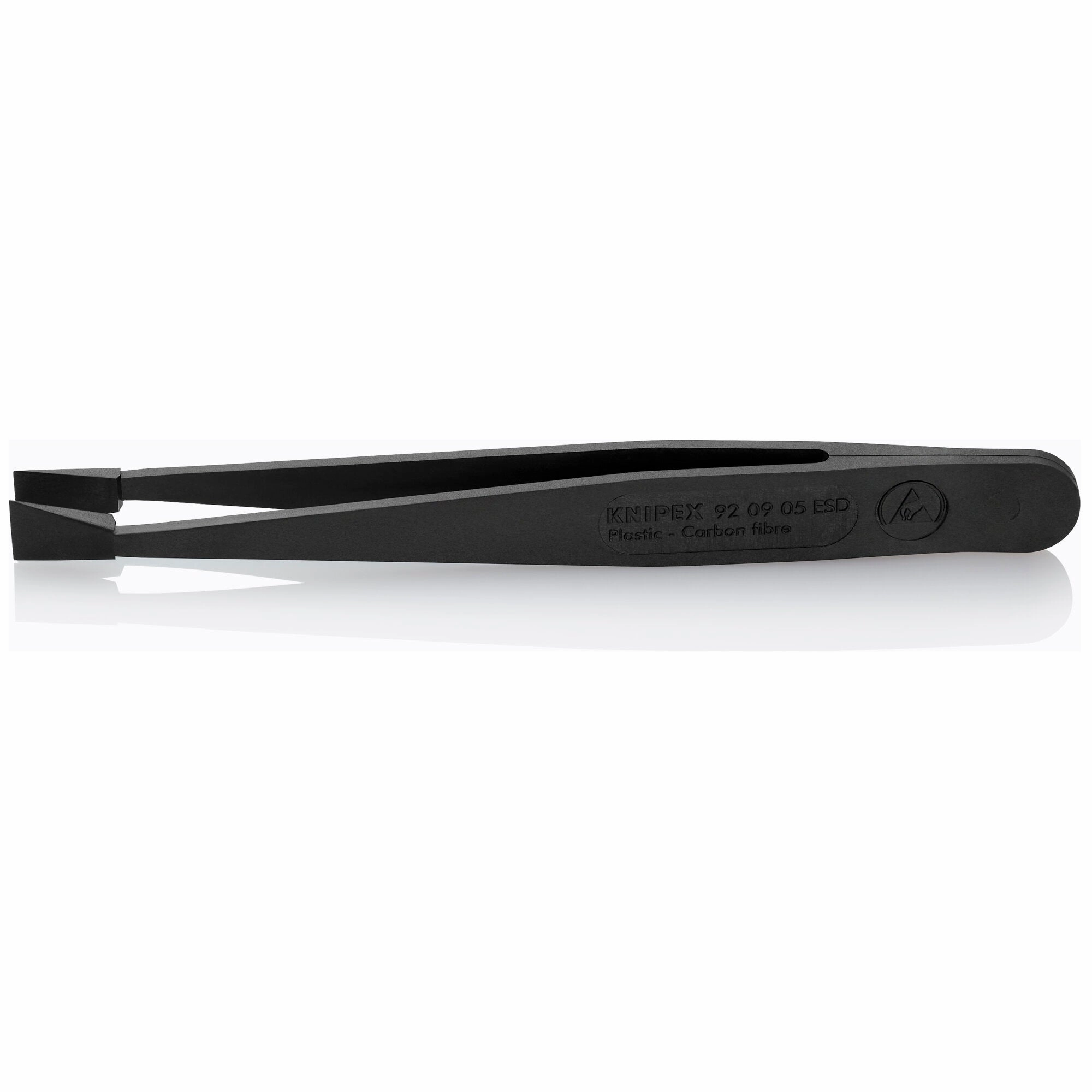 Knipex 92 09 05 ESD 4 1/2" Plastic Gripping Tweezers-Blunt Tips-ESD