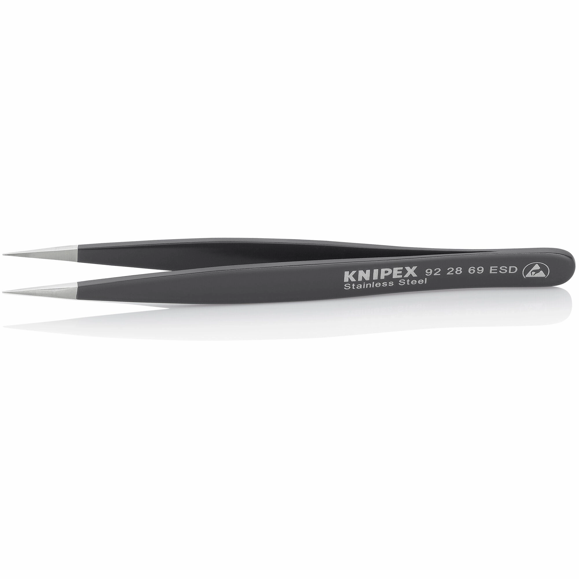 Knipex 92 28 69 ESD 5 1/4" Stainless Steel Gripping Tweezers-Needle-Point Tips-ESD