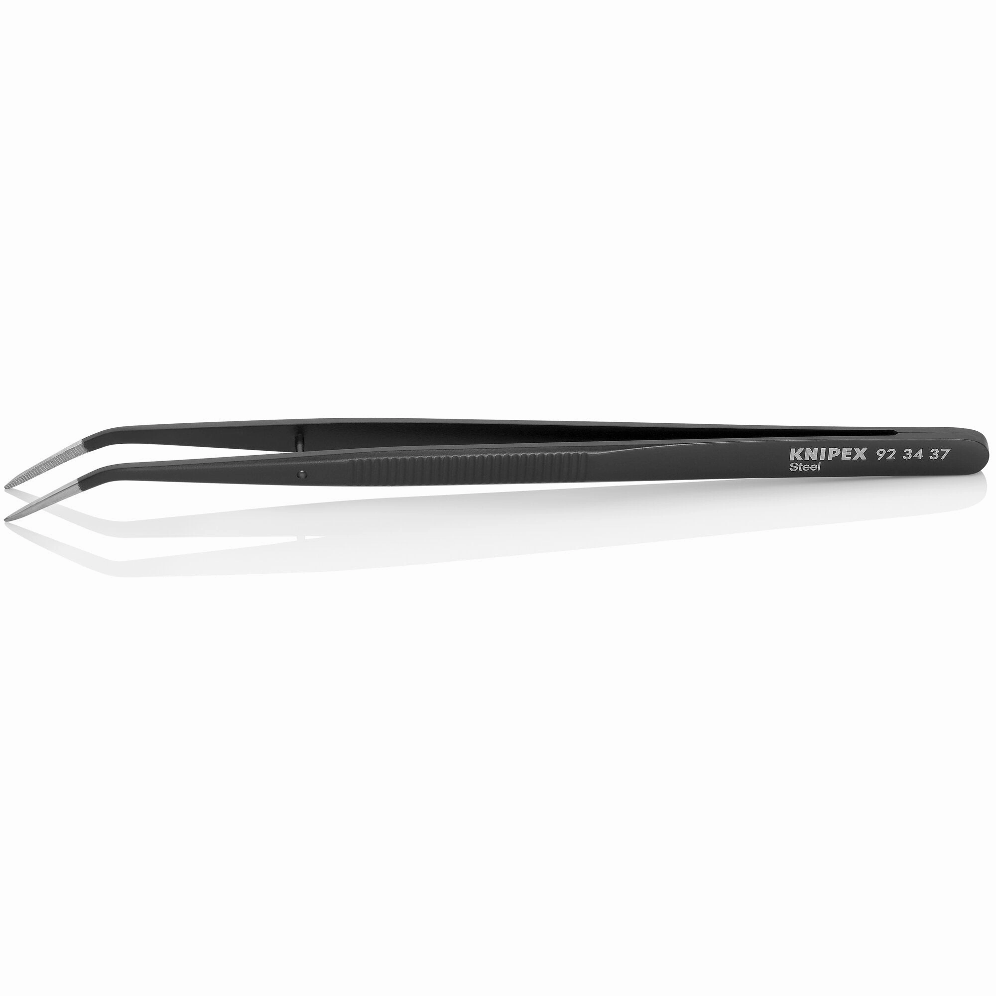 Knipex 92 34 37 6" Steel Gripping Tweezers--25 Angled-Pointed Tips
