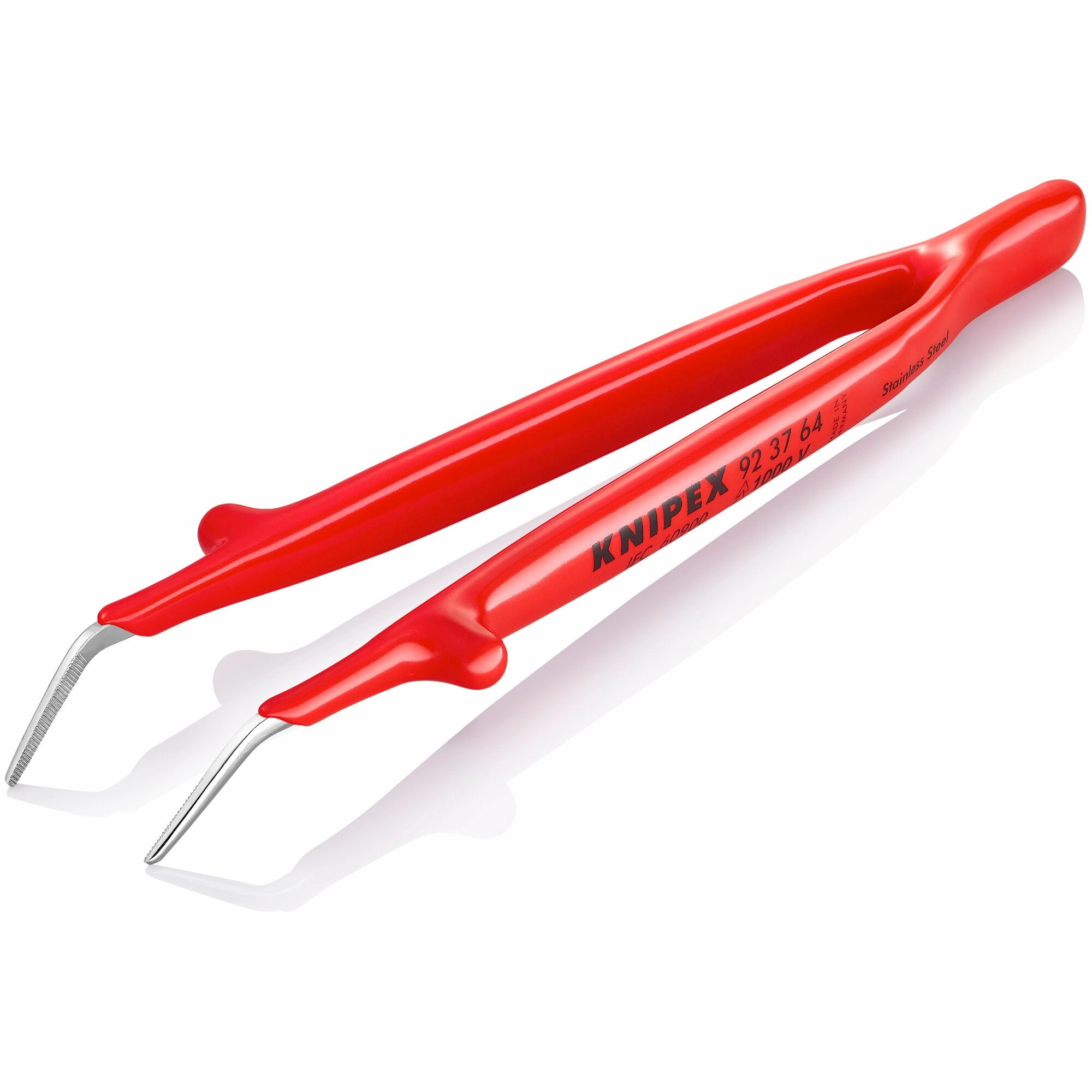 Knipex 92 37 64 6" Stainless Steel GrippingTweezers--30Angled-1000V Insulated