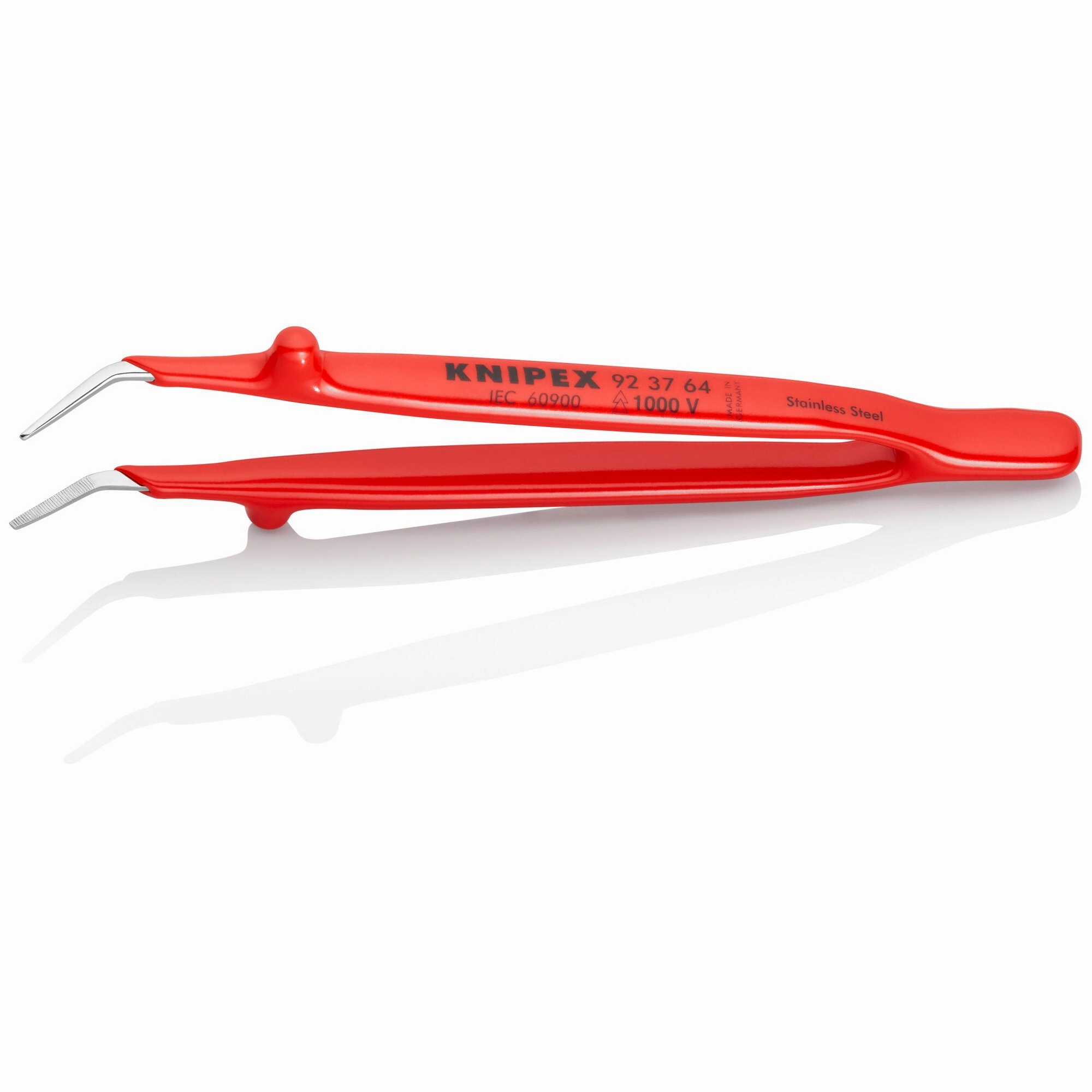 Knipex 92 37 64 6" Stainless Steel GrippingTweezers--30Angled-1000V Insulated