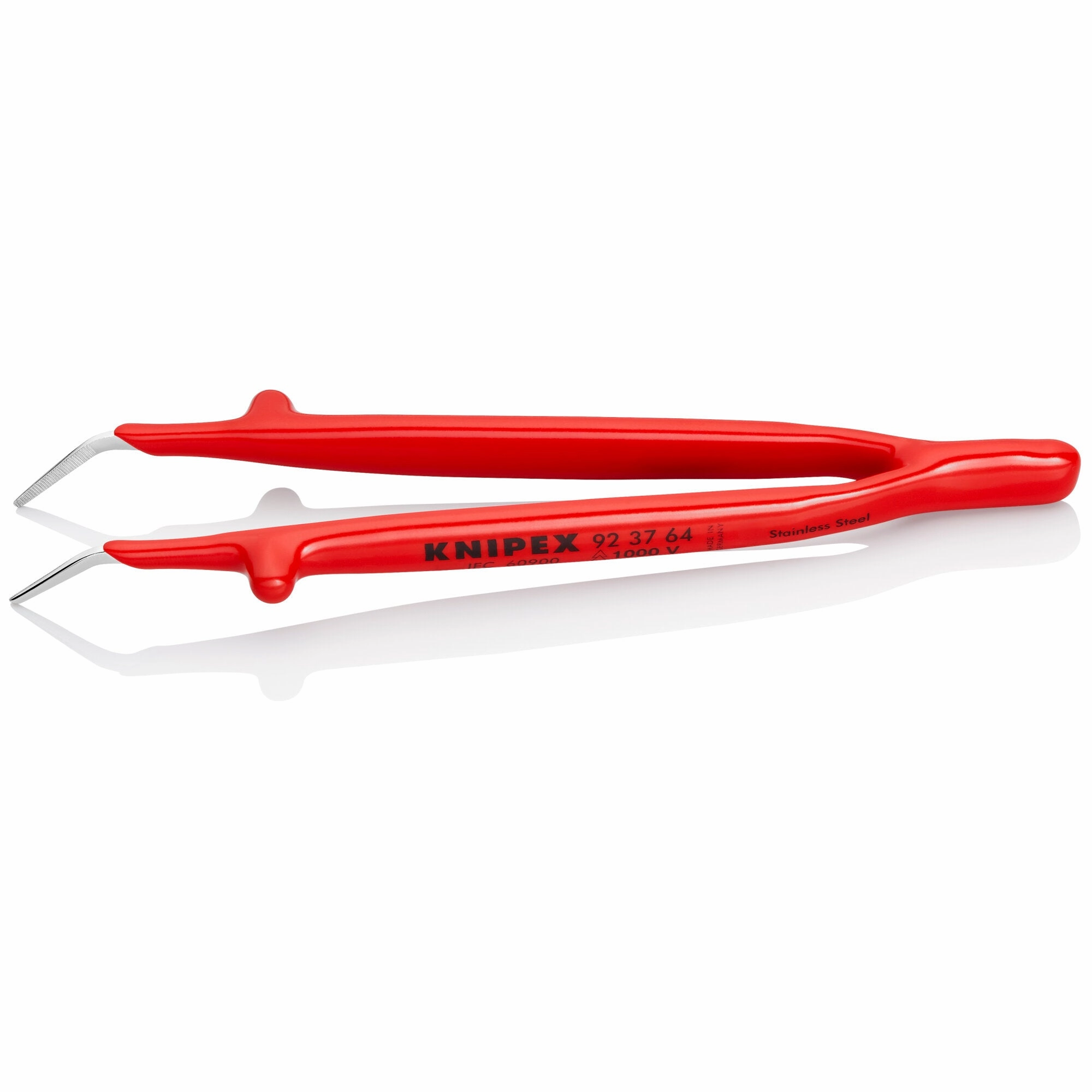 Knipex 92 37 64 6" Stainless Steel GrippingTweezers--30Angled-1000V Insulated