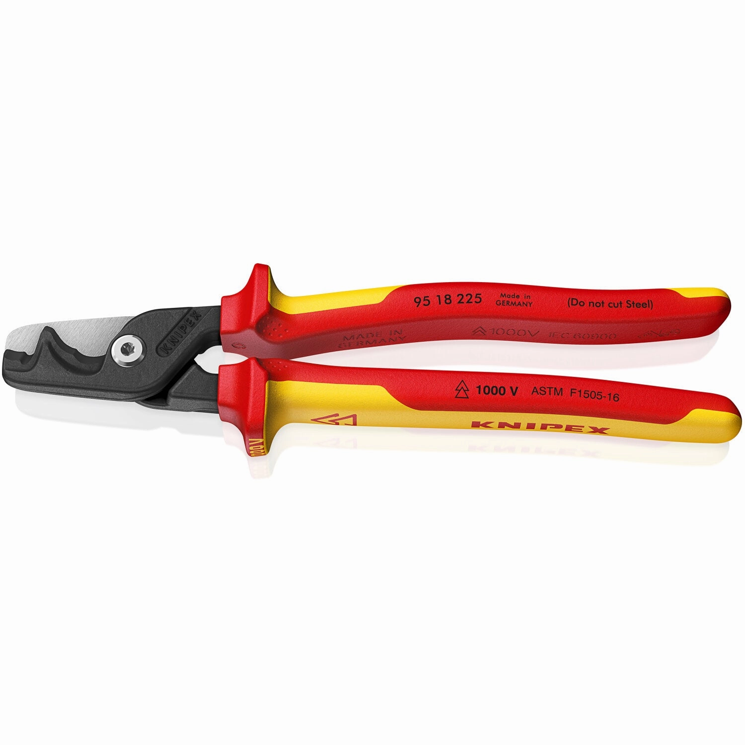Knipex 95 18 225 US StepCut XL Cable Shears-1000V Insulated, 9"