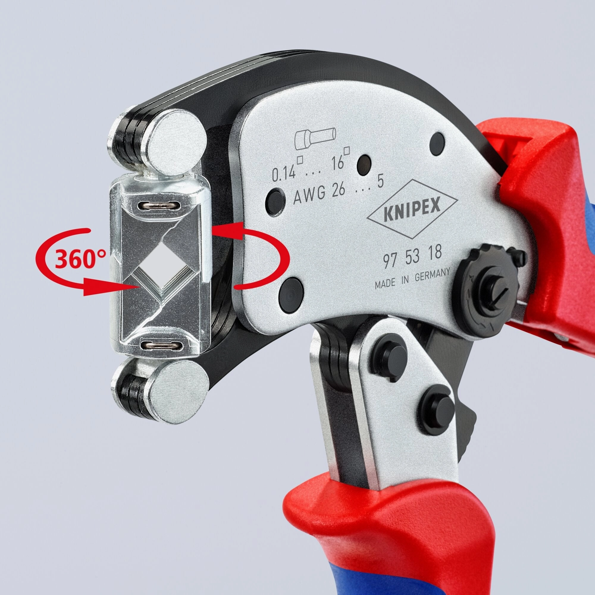 Knipex 97 53 18 8" KNIPEX Twistor16 Self-Adjusting Crimping Pliers For Wire Ferrules