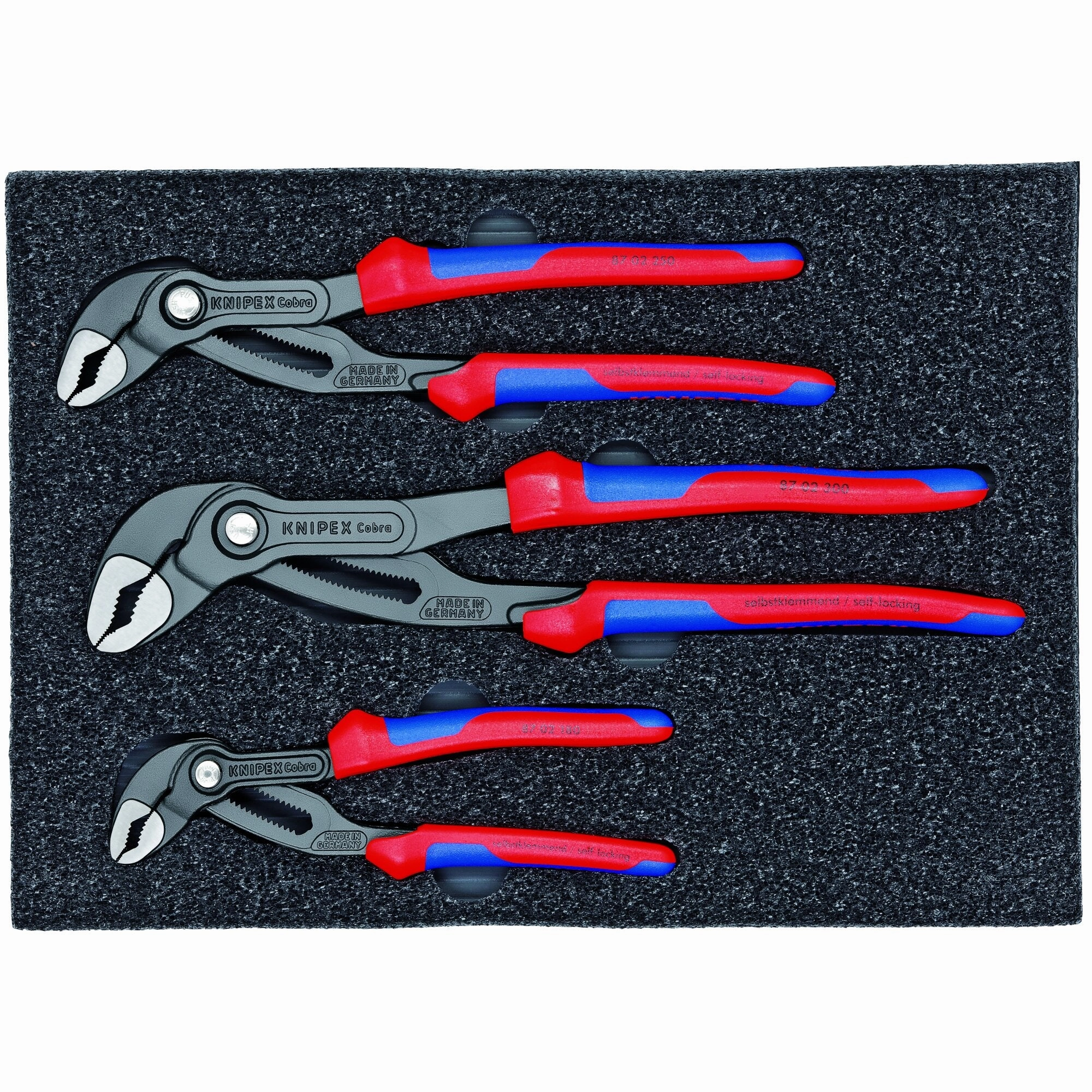 Knipex 9K 00 80 05 US 3 Pc Cobra Water Pump Pliers Set