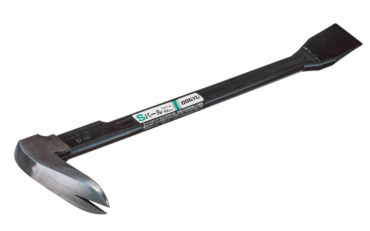 Large Japanese Dogyu 'S' Nail Puller Bar with Flat Pry-End