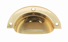 Large Stamped Brass Bin Pull ~ 3-3/4" Wide