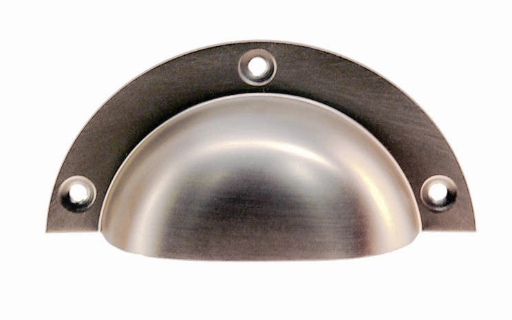 Large Stamped Brass Bin Pull ~ 3-3/4" Wide