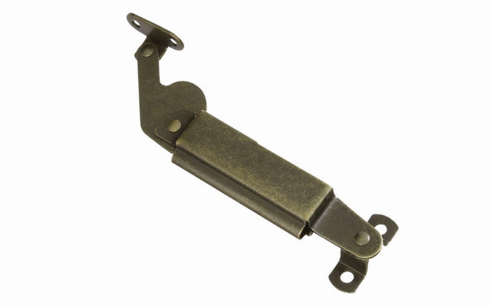 Left-Hand Spring Lid Support ~ Antique Brass Finish