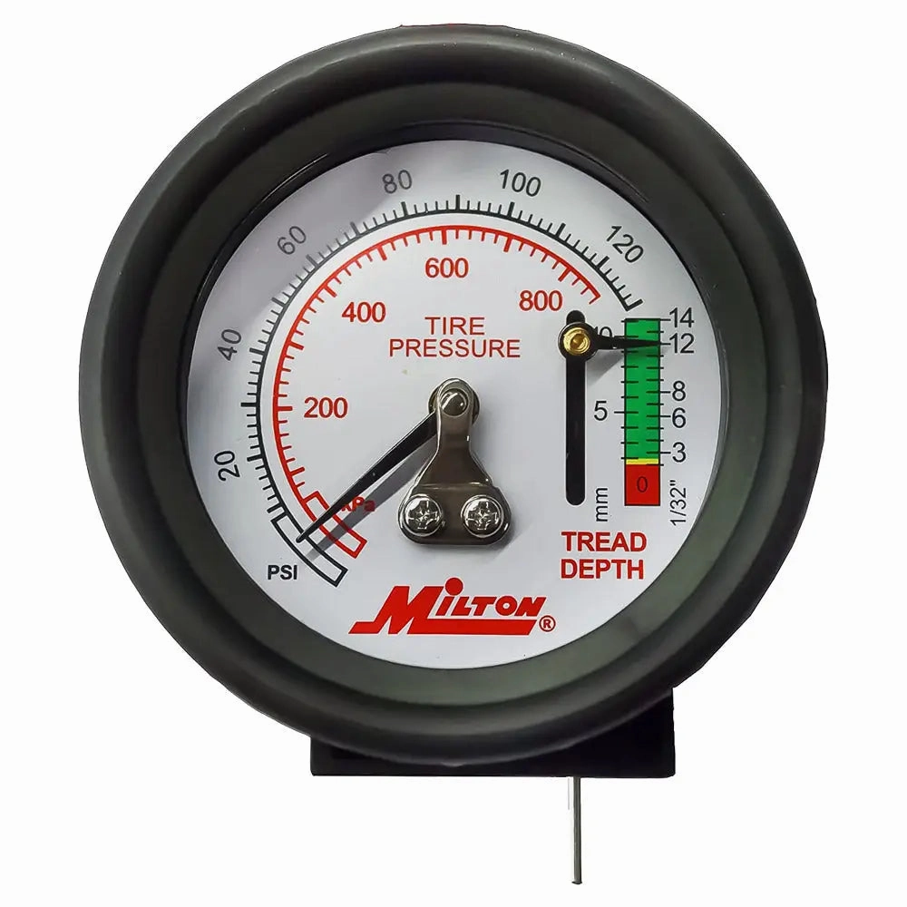 Milton S934 Dial Type Tire Gauge w/ Tread Depth Gauge (0-120PSI)