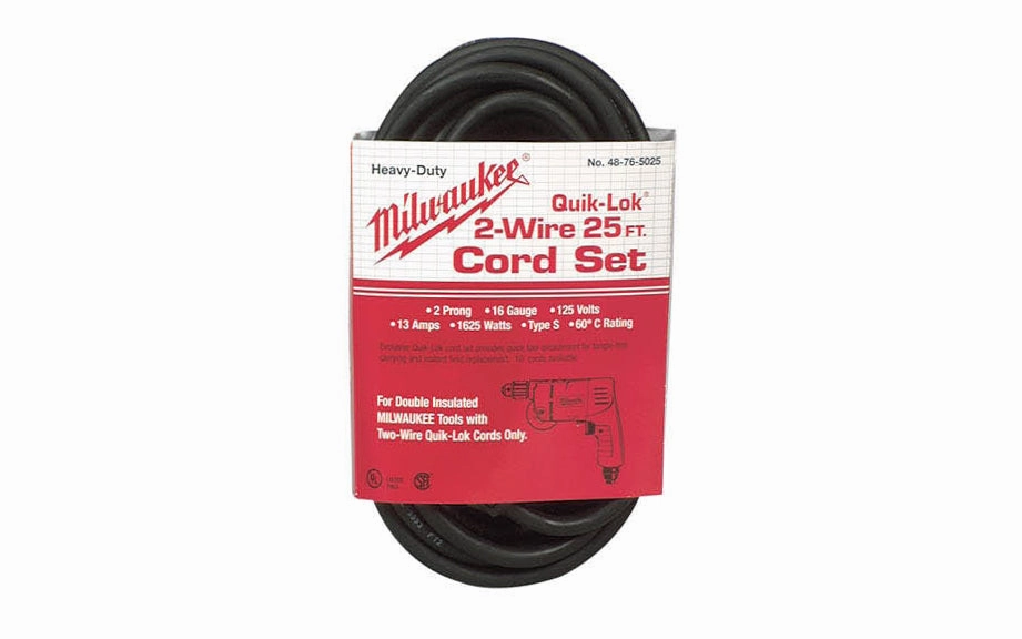 Milwaukee 25' 2-Wire Quik-Lok Cord ~ 48-76-5025