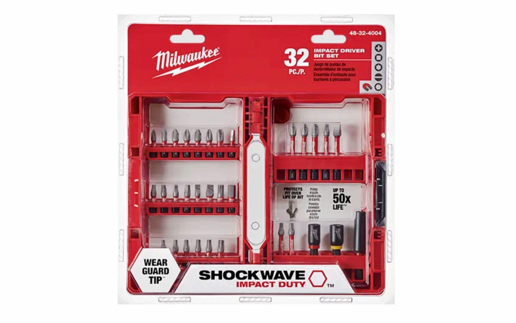 Milwaukee "Shockwave" 32 PC Impact Duty Driver Bit Set ~ 48-32-4004