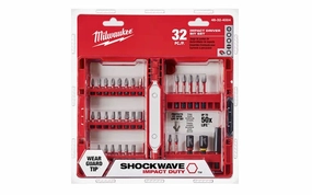 Milwaukee "Shockwave" 32 PC Impact Duty Driver Bit Set ~ 48-32-4004