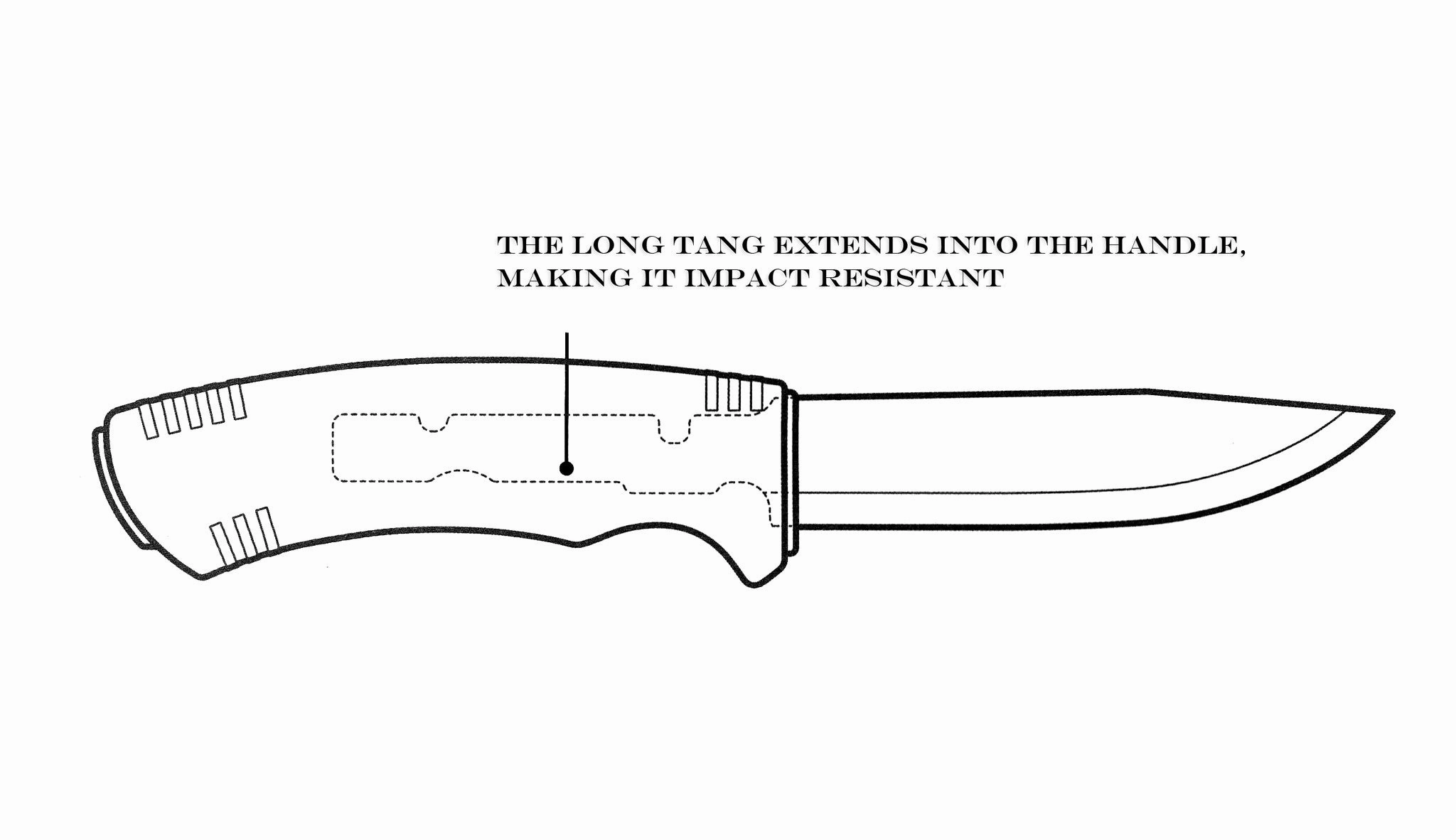 Mora Bushcraft Black Stainless Steel Knife ~ Partial Serration