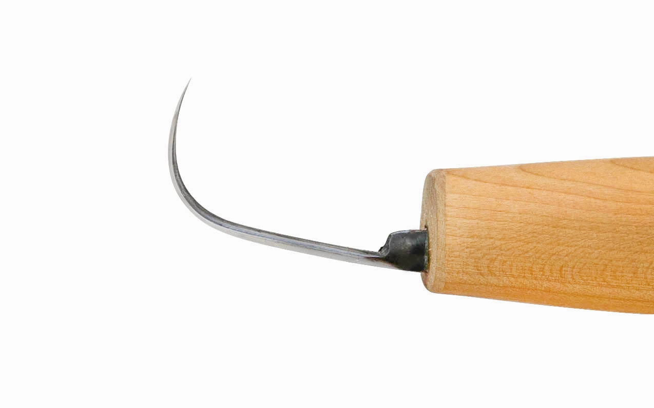 North Bay Forge Double-Edge Deep Bent Carving Knife ~ BN-2
