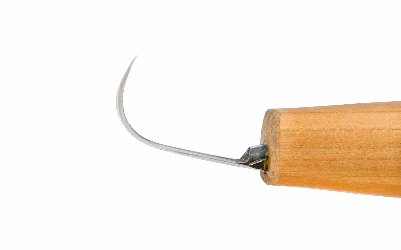 North Bay Forge Double-Edge Tip Bent Carving Knife ~ BN-3
