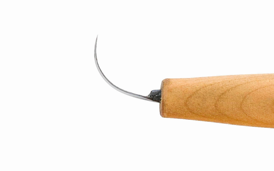 North Bay Forge Mini Double-Edge Deep Bent Carving Knife ~ mBN-2
