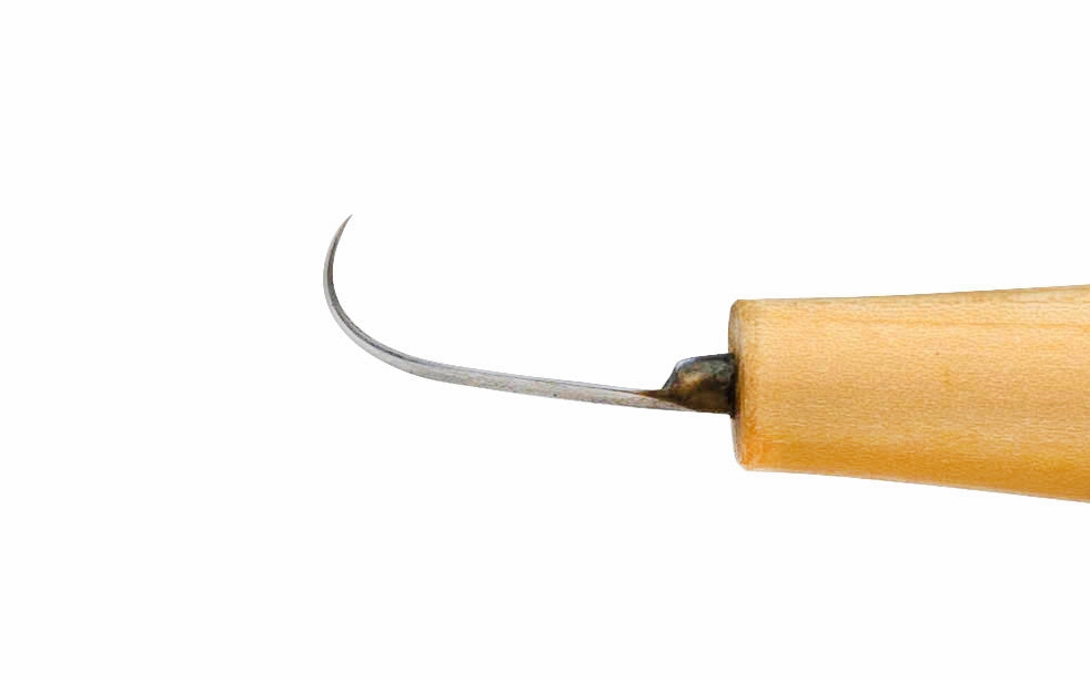 North Bay Forge Mini Double-Edge Tip Bent Carving Knife ~ mBN-3