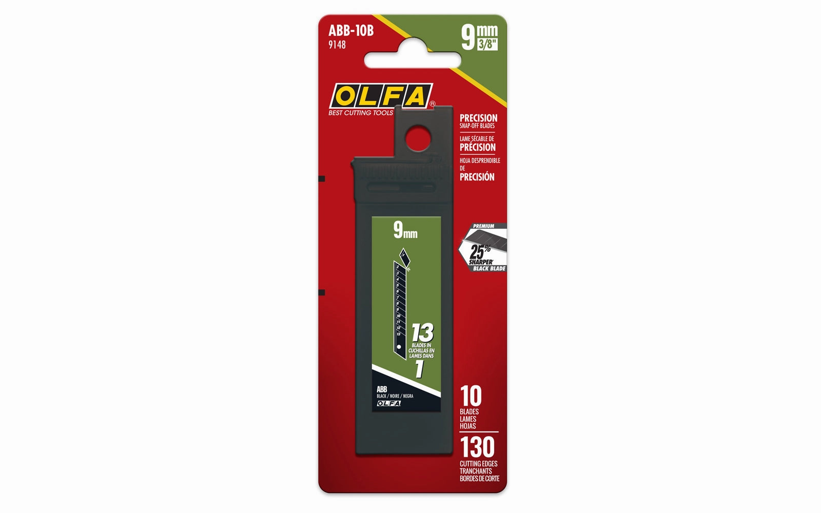 Olfa "ABB-10B" 9 mm Replacement Black Blades - 10 Pack