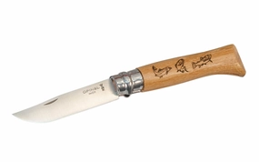 Opinel Stainless Steel Knife ~ Decorated "Fish" Handle