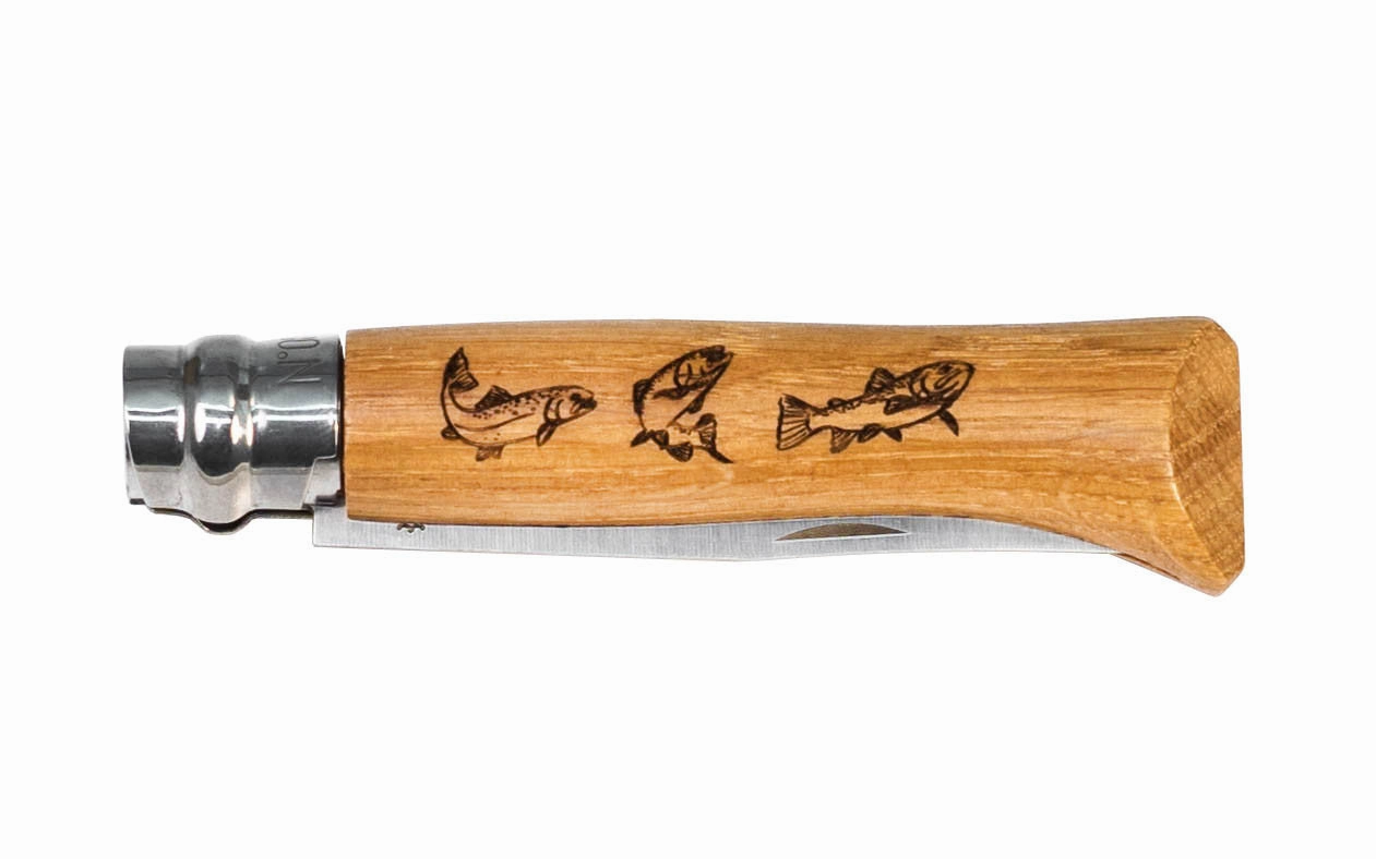 Opinel Stainless Steel Knife ~ Decorated "Fish" Handle