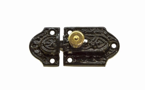 Ornate Spring-Loaded Cast Iron Latch Catch