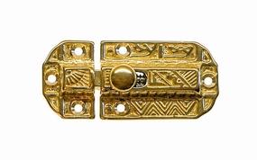 Ornate Spring-Loaded Solid Brass Latch Catch