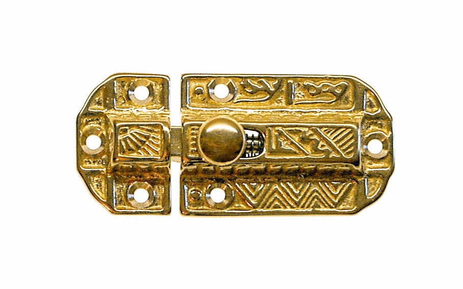 Ornate Spring-Loaded Solid Brass Latch Catch