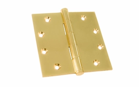 Pair of 4-1/2" Solid Brass Door Hinges
