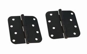 Pair of 4" Oil Rubbed Bronze Door Hinges - 5/8" Radius
