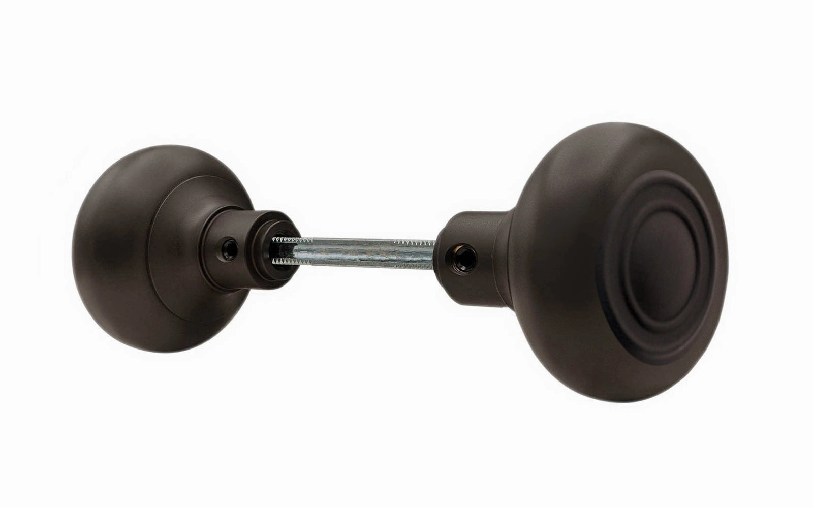 Pair of Brass Circle-Ring Design Doorknobs